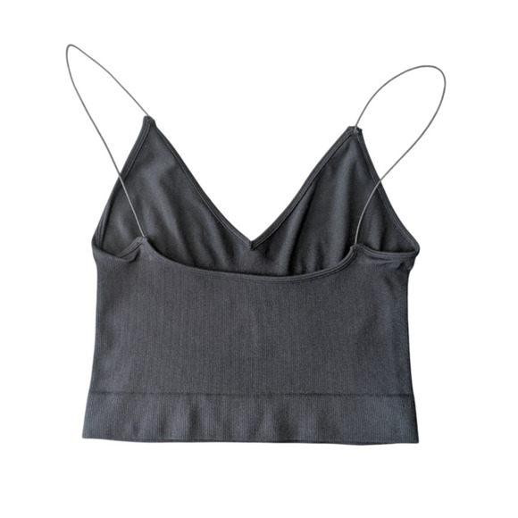 Free People Intimately Skinny Strap Brami Crop Top Black V Neck Size XS Small - Picture 2 of 4